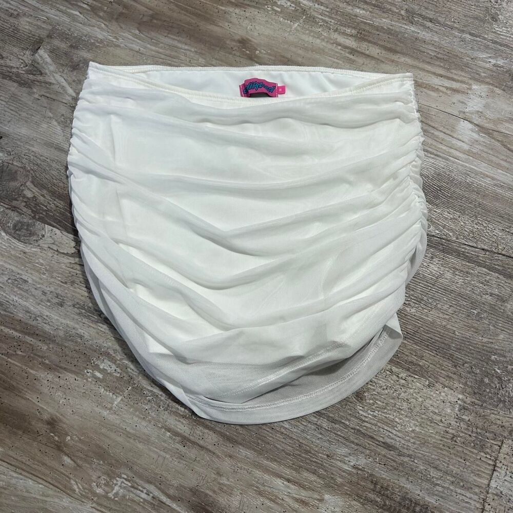 Edikted Women’s going out white mesh mini skirt